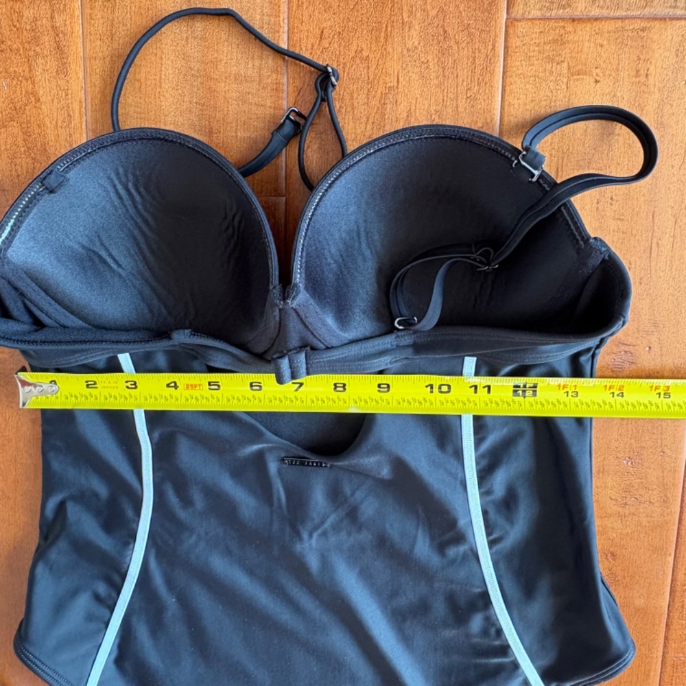Ted Baker London Tani Panel One-Piece Swimsuit Black/White - Picture 12 of 15